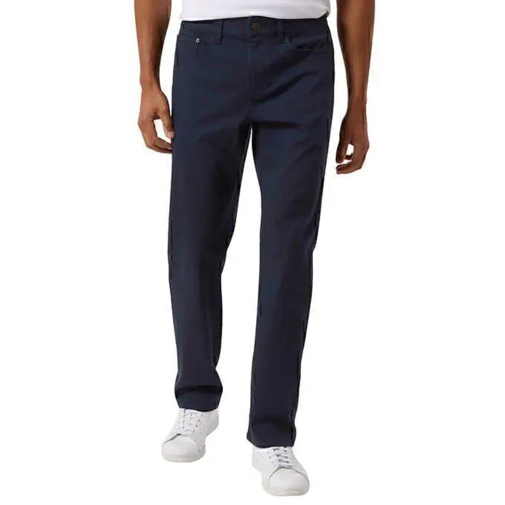 Izod Men's Stretch‎ 5 Pocket Regular Fit Knit Denim Pants, Blue, Size 32X34 New